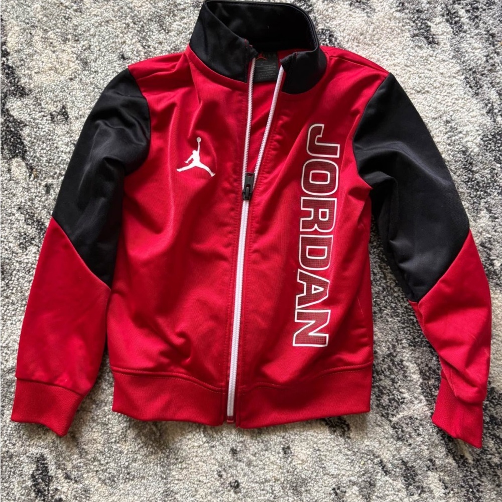 SOLD -Jordan Kids Red and Black Track Jacket full zip up 3T